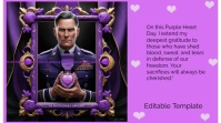 Purple heart day Twitter Post template