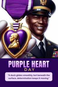 Purple heart day Cartaz template