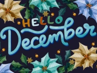 Purple  Hello December Yard Sign Gårdskilt template