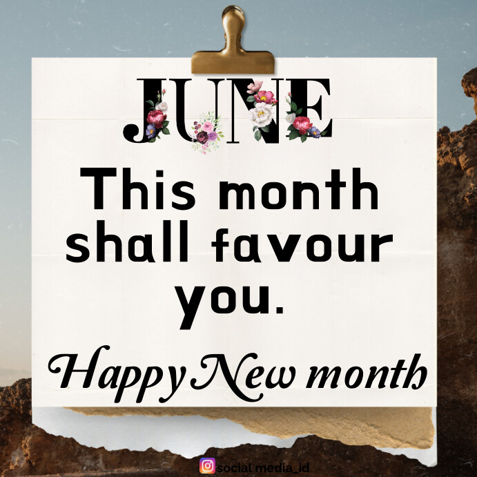 Purple Hello June welcome June Instagram Post Template | PosterMyWall