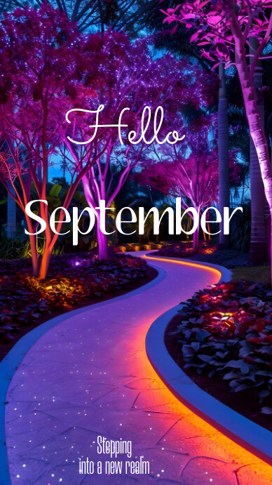 Copy of Purple Hello September Instagram Story | PosterMyWall