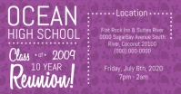 Purple High School Reunion Facebook Cover Photo template