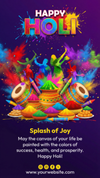 Purple Holi Festival Instagram Story template