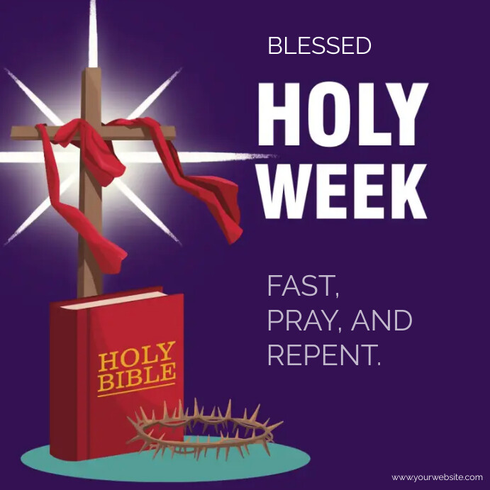 Plantilla de Purple Holy Week Greeting Instagram Post | PosterMyWall