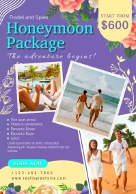 Purple honeymoon package A3 template