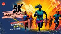 Purple 5K Marathon Event Заголовок блога Template