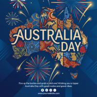 Purple Illustrative Australia Day Instagram Post template