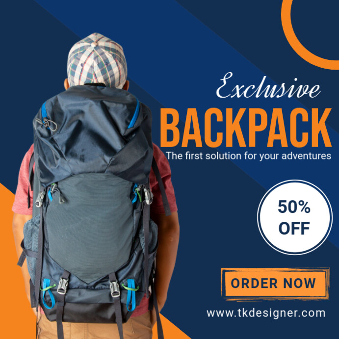 Purple Illustrative Backpack Sale Instagram Post Template | PosterMyWall
