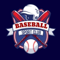 Purple Illustrative Baseball Logo Logo template