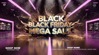 Purple Illustrative Black Friday Sale Promo Ad  Digital Display (16:9) template