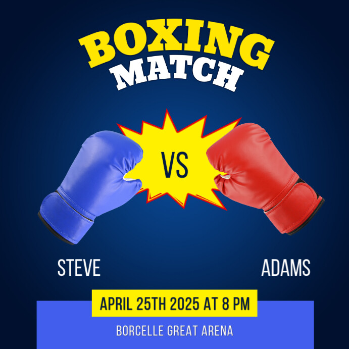 Copy of Purple Illustrative Boxing Match Instagram Post | PosterMyWall
