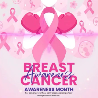 Purple Breast Cancer Awareness Instagram-bericht Template
