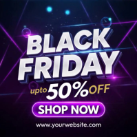 Purple Illustrative Brown 3d Black Friday Sale Instagram Post Wpis na Instagrama template