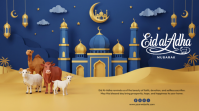 Purple Illustrative Eid al-Adha Celebration Digital Display Цифровой дисплей (16 : 9) template