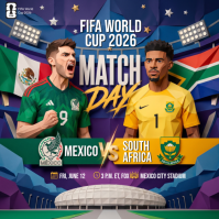 Purple Illustrative FIFA World Cup 2026 Match Square Persegi (1:1) template