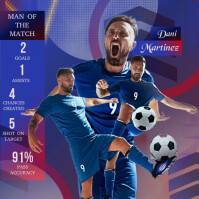 Purple Illustrative Football In Instagram Post template