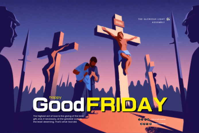 Good Friday Program Graphics Purple Illustrative Good Friday Poster Template | PosterMyWall