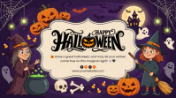 Lila Halloween Greeting Цифровой дисплей Template