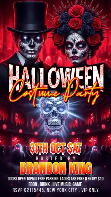 Purple Illustrative Halloween Costume Contest Instagram Story template