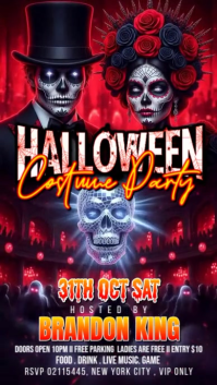 Purple Illustrative Halloween Costume Contest Instagram Story template