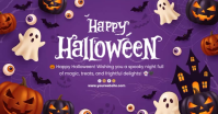 Paars Halloween Greeting Immagine condivisa di Facebook Template