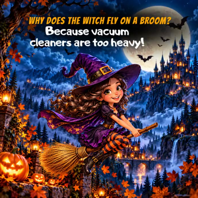 Purple Illustrative Halloween Joke Poster Square Video Template ...