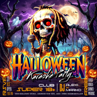Purple Halloween Karaoke Party Instagram-Beitrag Template