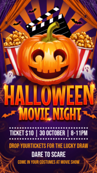 Lila Halloween Movie Night Instagram Story Template