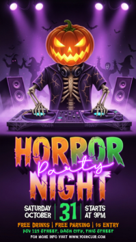 สีม่วง Halloween Night Party Instagram-verhaal Template