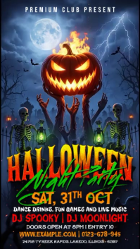 Black Halloween Night Party Instagram-verhaal Template