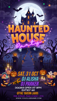Purple Halloween Party Instagram-verhaal Template
