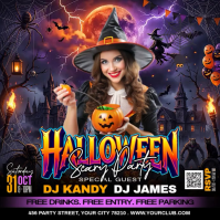 Purple Halloween Party Instagram-opslag Template