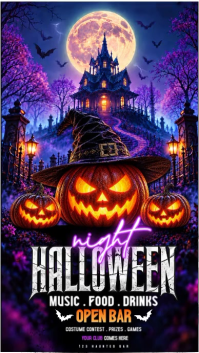 Morado Halloween Night Party Indaba yaku-Instagram Template