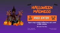 Purple Illustrative Halloween Party Twitter Post template