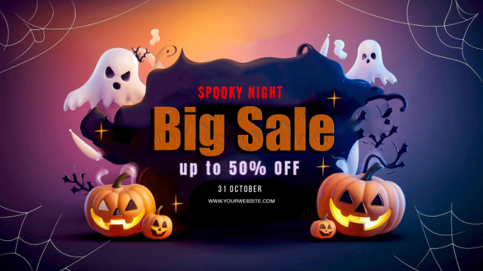 Halloween Sale Digital Display Template | PosterMyWall