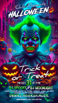Purple Illustrative Halloween Trick Or Treat Instagram Story template