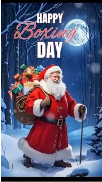 Purple Illustrative Happy Boxing Day Instagram Reel template
