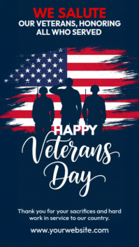 Purple Illustrative Happy Veterans Day Instagram Story template