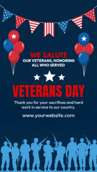 Purple Illustrative Happy Veterans Day Instagram Story template