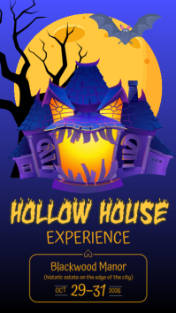 Purple Haunted House Experience Instagram Story Template - Page 1