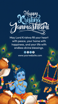 Ungu Krishna Janmashtami История на Instagram Template