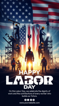 Purple Labor Day Celebration Instagram-verhaal Template
