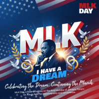 Purple Illustrative Martin Luther King Jr. Day Instagram Post template
