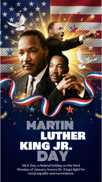 Purple Illustrative Martin Luther King Jr. Day,  Instagram Story template
