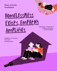 Purple Illustrative Maximalist National Homelessness Day Donation Poster Instagram Portrait template