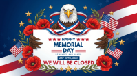 Purple Illustrative Memorial Day Digital Display template