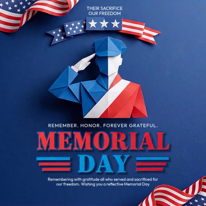 Memorial Day Tribute Square Template | PosterMyWall