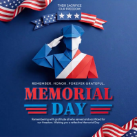 Purple Illustrative Memorial Day Tribute Square Video Vierkant (1:1) template