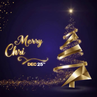 Purple Illustrative Merry Christmas Template Square (1:1)