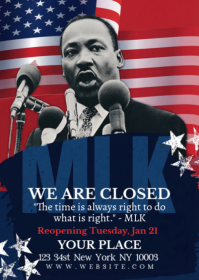 Purple Illustrative Mlk Day A6 template